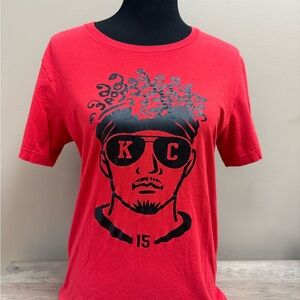 Red Kansas City Chiefs Patrick Mahomes graphic tee